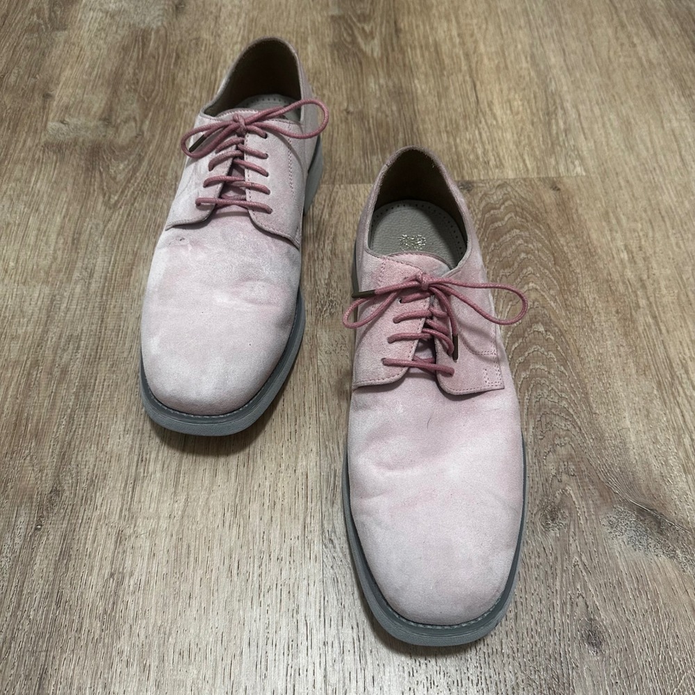 Florsheim by Duckie | Men's Dusty Rose Pink Suede Oxford Derby Shoes, Size 9 (D)
